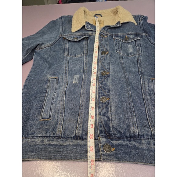 Brooklyn Laundry Men's Sherpa Lined Denim Jean Jacket Size Medium. Distressed. - Picture 8 of 9